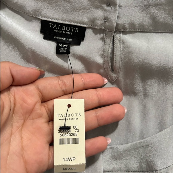 NWT TALBOTS Women's Silk Sleeveless Gray Top - Picture 9 of 12